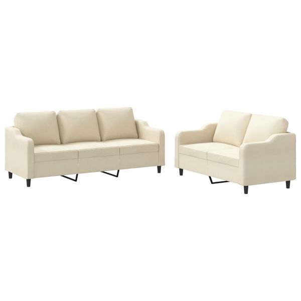 vidaXL Sofa Set Cream Fabric (100% polyester), metal, textilene, plywood