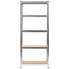 vidaXL 5-Layer Storage Shelf Silver Steel&Engineered Wood