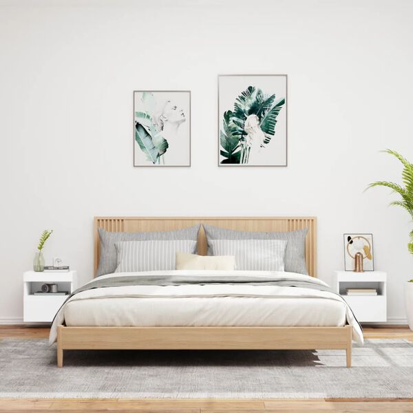 vidaXL TV Wall Cabinet Set of 2 White Engineered wood