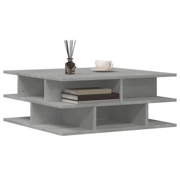 vidaXL Coffee Table Concrete gray Engineered wood Medium Coffee Table