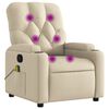 vidaXL Massage Recliner Chair Cream Fabric (100% polyester), metal, plywood
