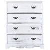vidaXL Drawer Cabinet White Paulownia wood Medium Drawer Cabinet