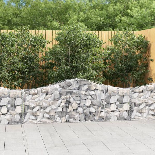 vidaXL Arched Gabion Baskets 20 pcs 78.7"x11.8"x23.6"/31.5" Galvanized Iron