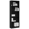 vidaXL Bookshelf Black Oak 23.62 x 9.45 x 69.29 in Engineered Wood