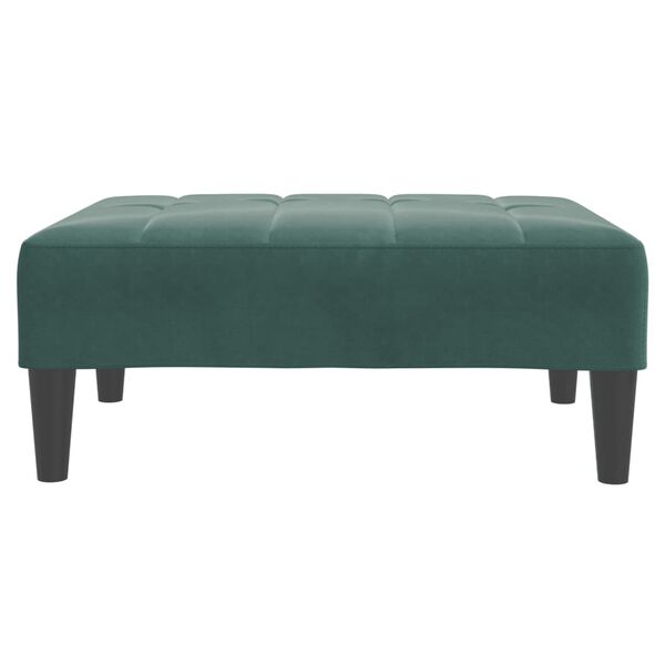 vidaXL Footstool Dark Green Velvet, Plywood, Plastic Compact Simple