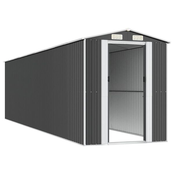 vidaXL Garden Shed Anthracite Galvanized Steel Large Garden Shed