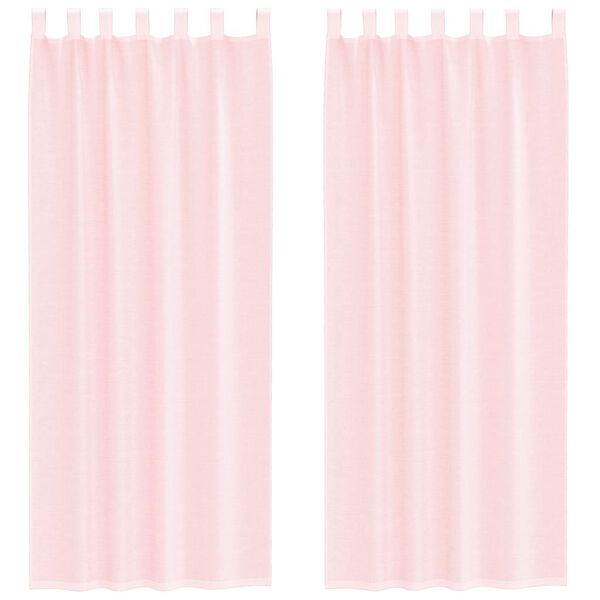 vidaXL Voile Curtains with Loops 2 pcs Light Pink 55.1x102.4"