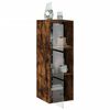 vidaXL Wall Cabinet Smoked oak Engineered wood, glass 13.8x14.6x39.4 in