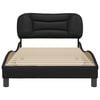 vidaXL Bed Frame Black Faux leather Twin Bed Frame Rectangular
