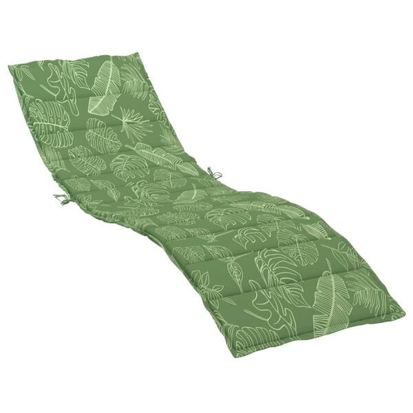 vidaXL Sun Lounger Cushion Leaf Pattern Oxford fabric (100% polyester)