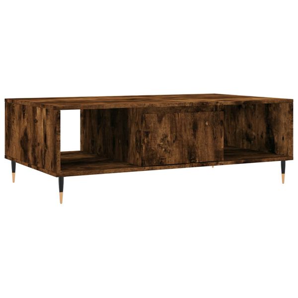 vidaXL Coffee Table Smoked Oak Engineered wood and iron