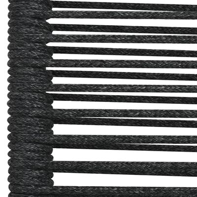 vidaXL 7 Piece Patio Dining Set Cotton Rope and Steel Black