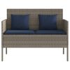 vidaXL Garden Bench Grey, Navy Blue