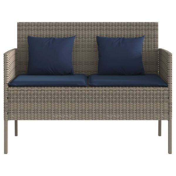 vidaXL Garden Bench Grey, Navy Blue
