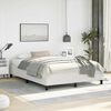 vidaXL Bed Frame White Faux leather, plywood, engineered wood Queen