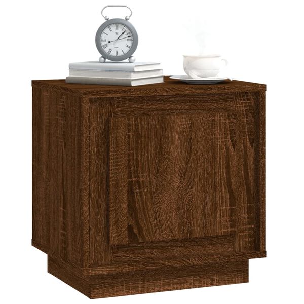 vidaXL Bedside Cabinet Set of 2 Brown Oak Engineered Wood Medium