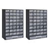 vidaXL 41-Drawer Storage Cabinet Tool Box 2 pcs Plastic