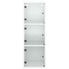 vidaXL Wall Cabinet White Engineered wood, glass Medium Wall Mounting