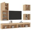 vidaXL 5 Piece TV Wall Units with LED Sonoma Oak Engineered Wood