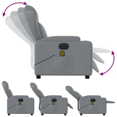 Several grey recliner chair silhouettes showing adjustable positions and footrest in action.