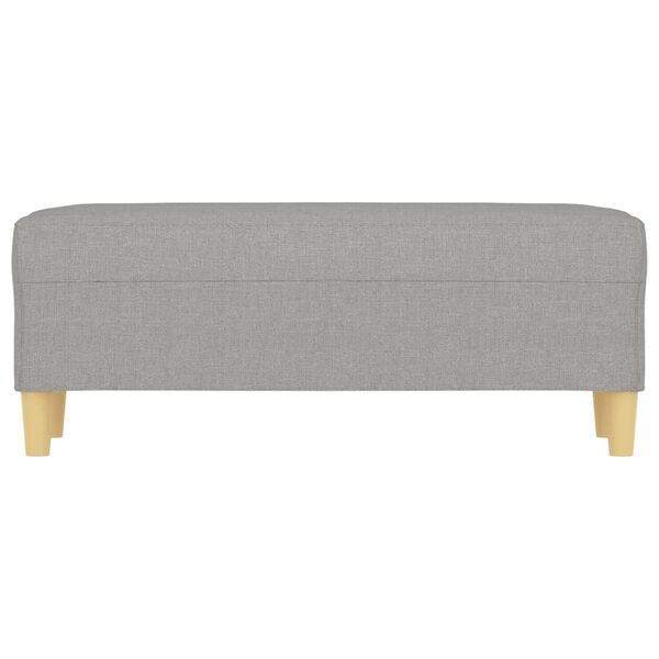 vidaXL Bench Light grey 100% polyester, plywood, foam Medium Bench