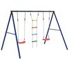 vidaXL Outdoor Swing Set Multicolor Painted steel, PE (polyethylene) Large