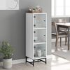 vidaXL Highboard White Engineered wood, glass, steel Medium Highboard
