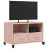 vidaXL TV Cabinet Pink Cold-rolled steel 26.8 x 15.4 x 17.1 in Storage