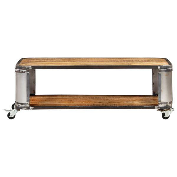 vidaXL Coffee Table Natural Mango Wood Solid Mango Wood, Steel