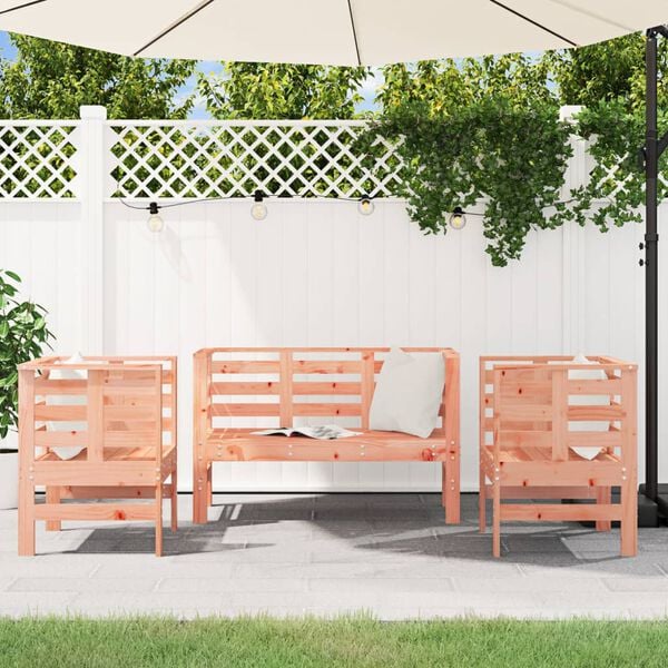 vidaXL Garden Lounge Set Natural Wood Solid Douglas wood Medium Durable