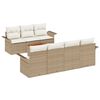 vidaXL Garden Sofa Set with Cushion 8 pcs Beige Poly Rattan