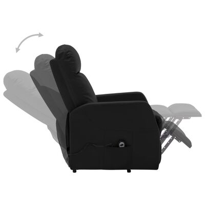 vidaXL Power Lift Massage Recliner Black Faux Leather