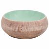 vidaXL Countertop Basin Green and Brown Oval 23.2x15.7x5.9" Ceramic