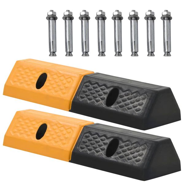 vidaXL Parking Blocks 2 pcs Rubber 19.3x5.9x3.5"