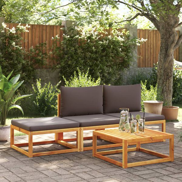 vidaXL Garden Footstool Solid Wood Natural Finish Solid Acacia wood