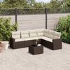vidaXL Garden Sofa Set Brown, Cream white