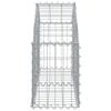 vidaXL Gabion Basket Silver Galvanized iron 39.4 x 11.8 x 15.7/23.6 in
