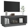 vidaXL TV Cabinet Grey Solid Pine Wood Medium TV Cabinet Rectangular