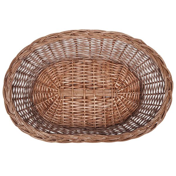vidaXL Dog Basket Natural Willow 19.7 in Lightweight Dog Bed Oval