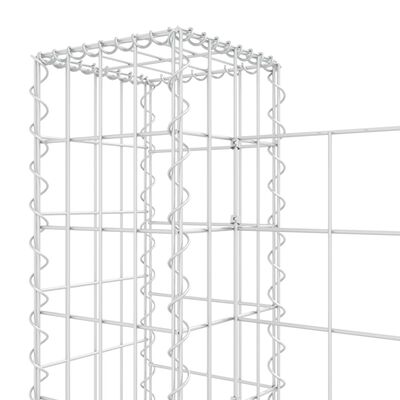 vidaXL U-shape Gabion Basket with 3 Posts Iron 102.4"x7.9"x39.4"