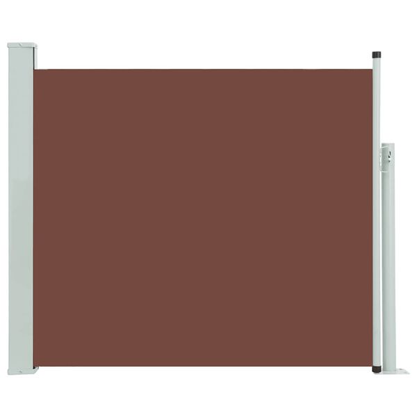 vidaXL Side Awning Brown screen, Grey stand