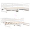 vidaXL Daybed With Trundle White Solid pine wood 31.5 x 79 in Extendable