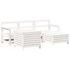 vidaXL Garden Sofa Set White Solid Pine Wood 5 Piece Modular