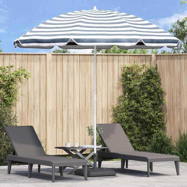 vidaXL Beach Parasol Blue 263 x 263 x 272 cm Polyester and Metal