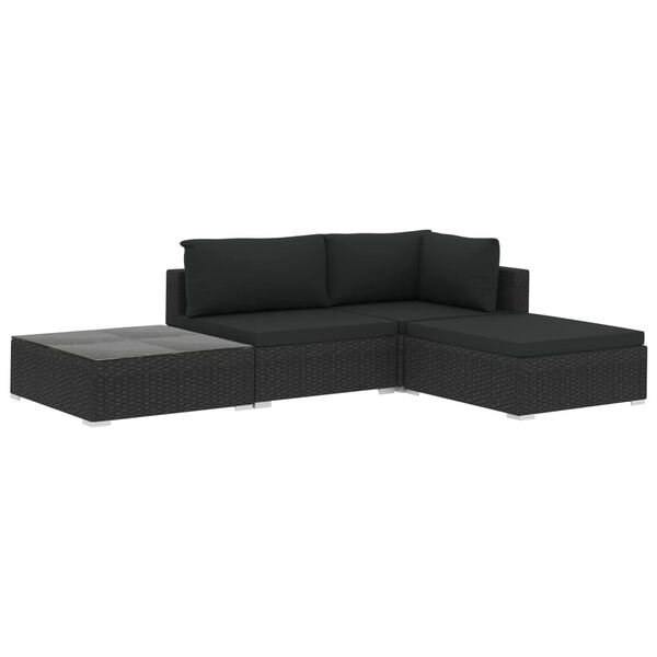 vidaXL Garden Lounge Set Black