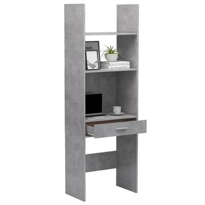 vidaXL Book Cabinet Concrete Gray 23.6"x13.8"x70.9" Engineered Wood