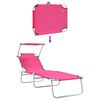 vidaXL Sun Lounger Folding 2-person 2 pcs Pink 58 x 188 x 77cm fabric