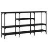 vidaXL Console Table Black Engineered wood, metal Large Adjustable Feet