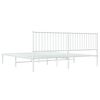 vidaXL Bed Frame White Powder-Coated Steel 76x80 in Bed Frame