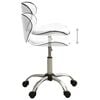 vidaXL Office Chair White and Chrome Faux Leather, Chromed Steel Standard